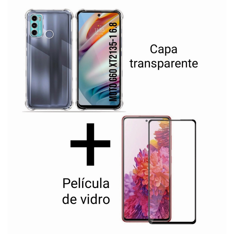 CASE TRANSPARENTE + PELÍCULA |LINHA MOTOROLA|